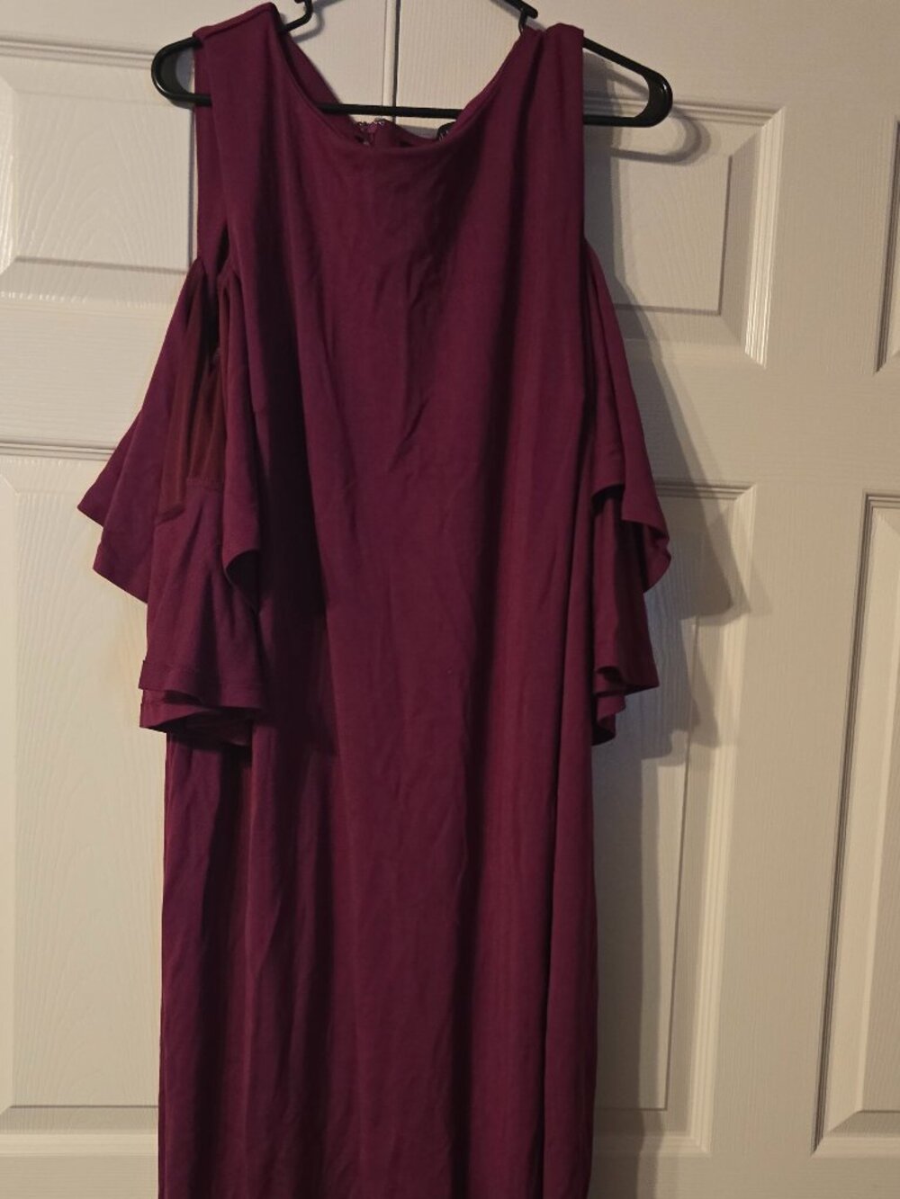 Eloquii burgundy cold shoulder dress
